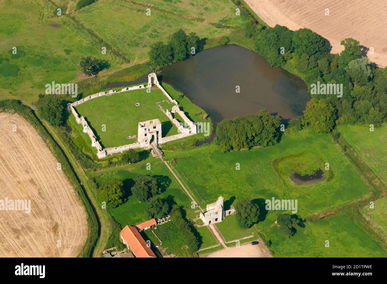 BACONSTHORPE CASTLE, Norfolk. Aerial view Stock Photo Alamy
