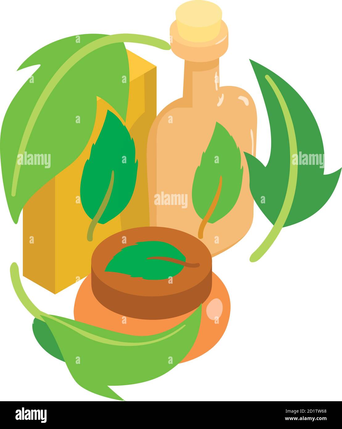 Organic cosmetics icon, isometric style Stock Vector