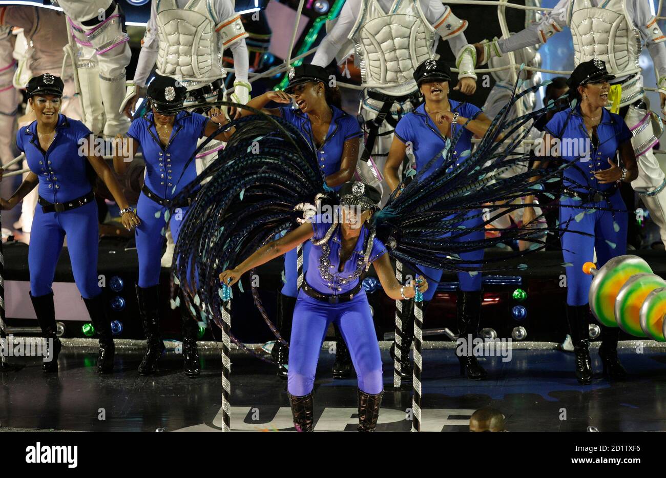 Revellers Who Are Women Police Officers Working In The Dangerous Slums Of Rio Participate Atop A Portela Samba School Float In The Second Night Of The Carnival Parade In Rio De Janeiro S Revellers Who Are Women Police Officers Working In The Dangerous Slums Of Rio Participate Atop A Portela Samba School Float In The Second Night Of The Carnival Parade In Rio De Janeiro S