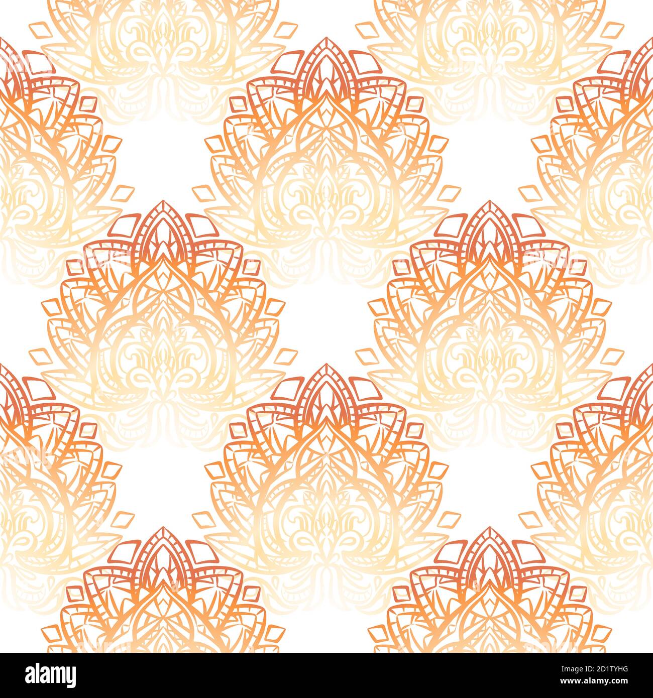 Seamless Luxury Paisley Pattern With Gold Boho Ornaments On White Background Tribal Scale Background For Textile Wallpaper And Your Creativity Stock Vector Image Art Alamy