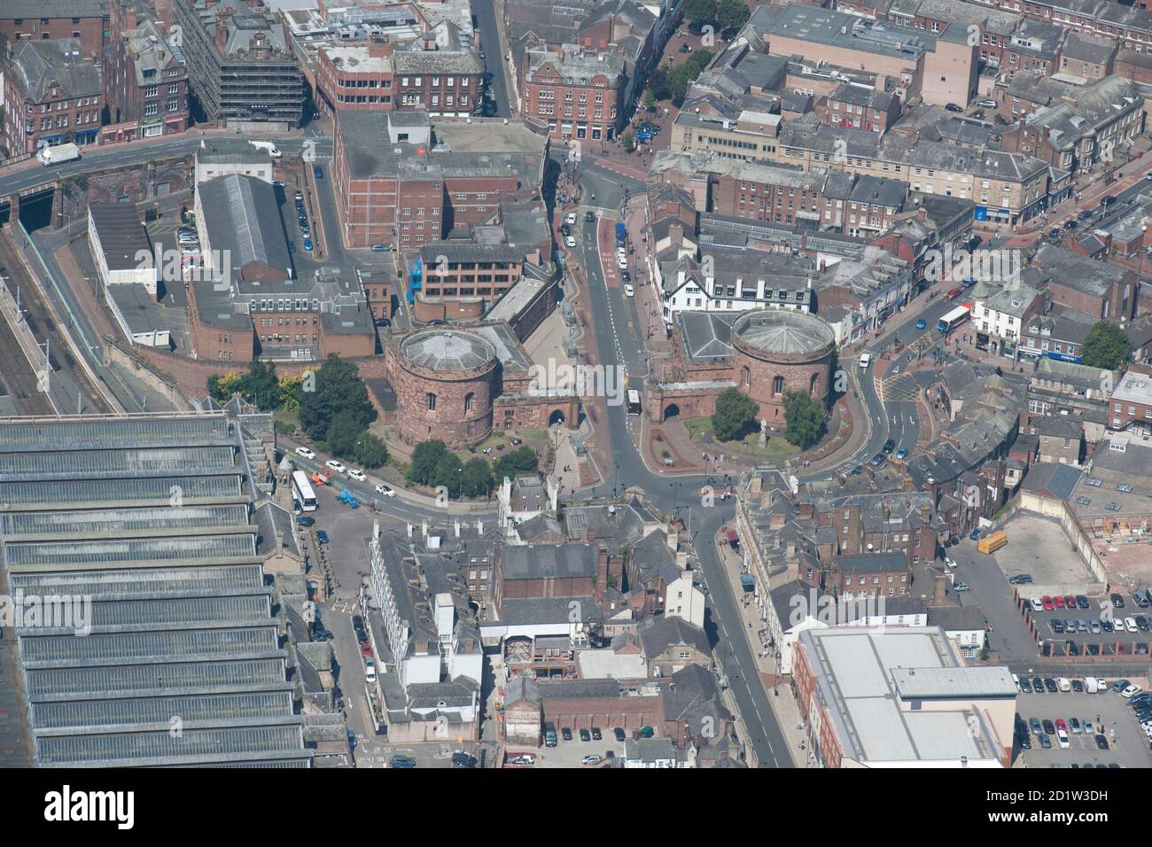 Court buildings, Carlisle, Cumbria, 204. Aerial view. Stock Photo