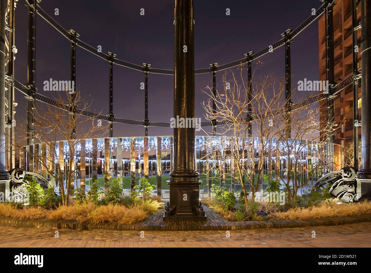 Gas Holder Park and Canal Reach South, King's Cross, London, UK. Stock Photo