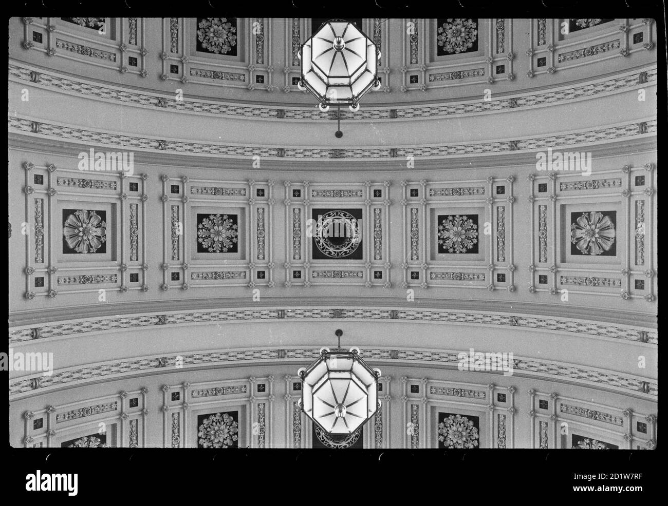Ceiling detail of Victoria hall in the Town Hall, Victoria Square, Leeds, UK. Stock Photo