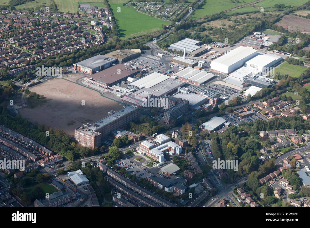 Nestle Rowntree confectionery factory, York. Aerial view. Stock Photo