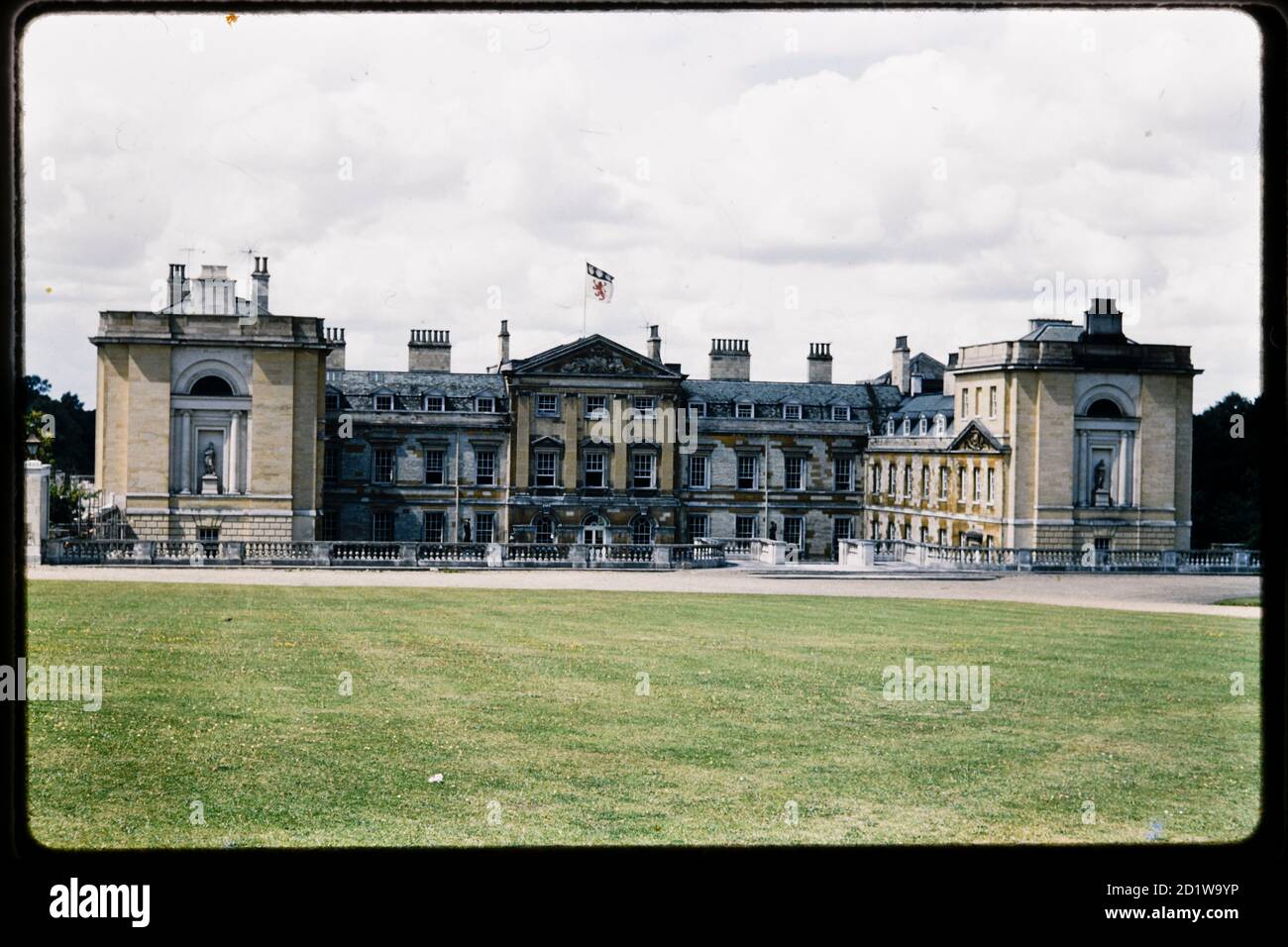 Woburn Abbey, Woburn, Bedfordshire. The east facade and courtyard of Woburn Abbey, viewed from the south east. Stock Photo