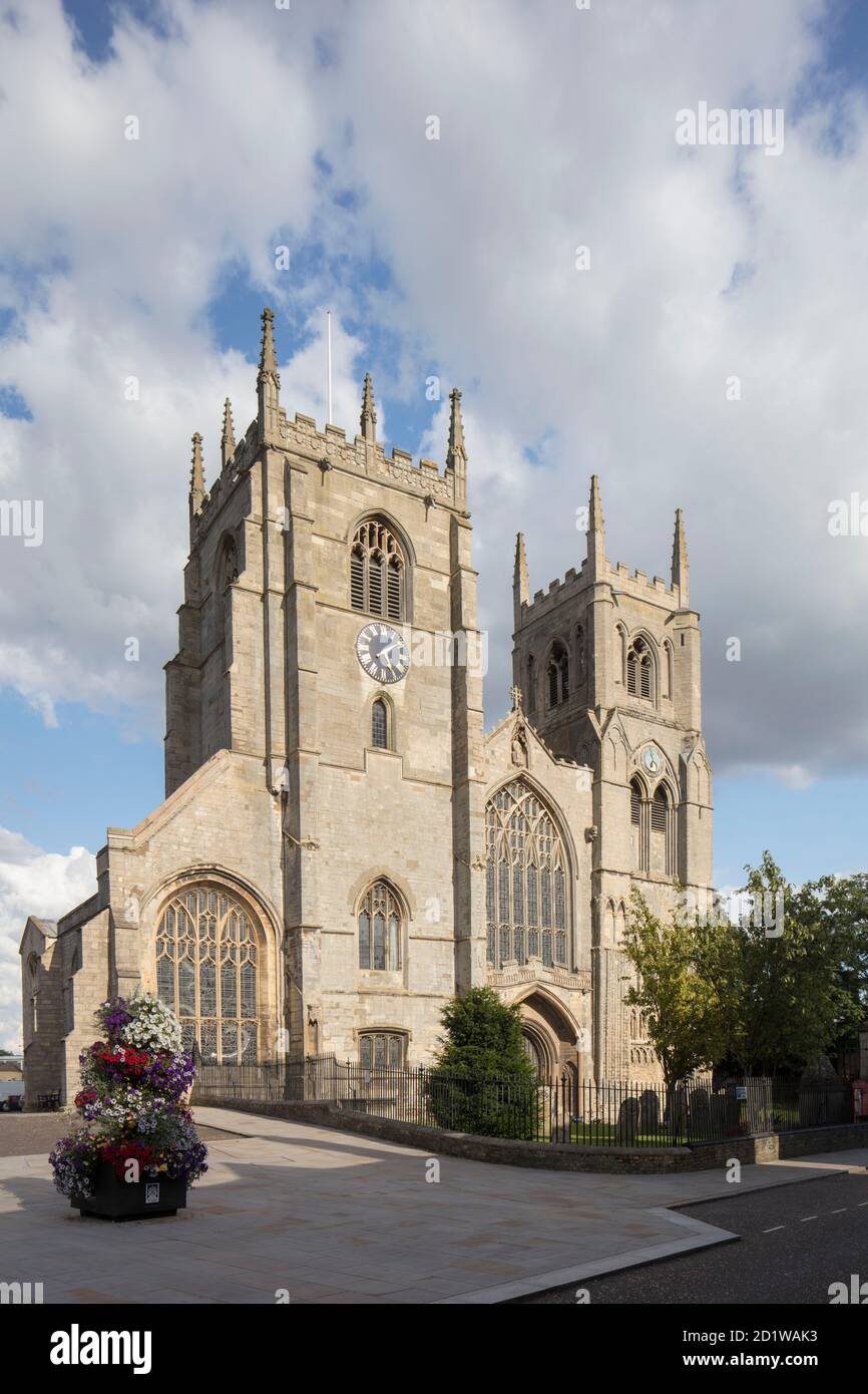 King's Lynn, Norfolk. General view of the west side of the church from the north-west. Stock Photo