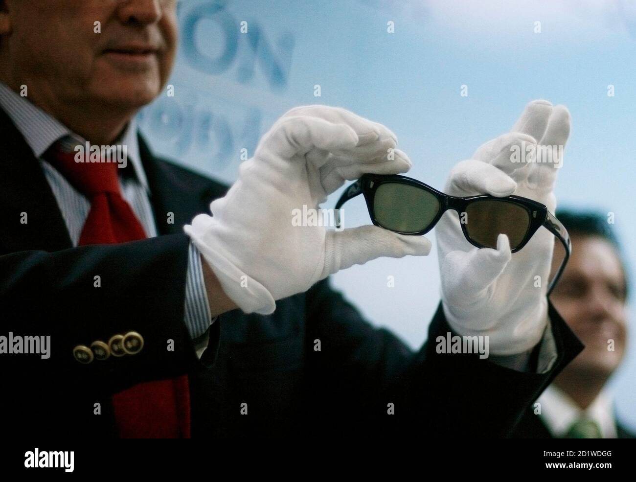 The sunglasses of late pope John Paul II are shown during a news conference  in Monterrey April 15, 2010. Over 150 personal objects from Pope John Paul  II will be exhibited for