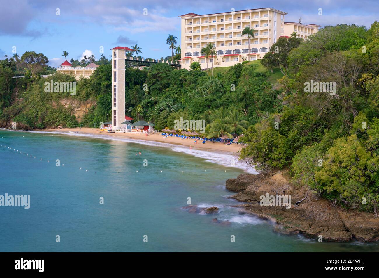 Samana Town Beach (Playa Cayacoa),  Bahia Principe Grand Cayacoa Hotel, Samana, Dominican Republic Stock Photo