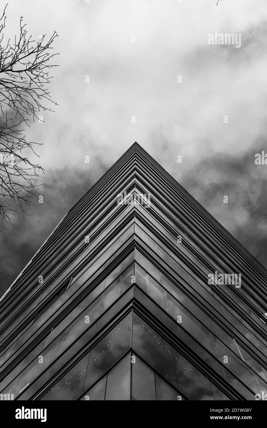 Exterior view of a new apartment complex in Warsaw, Poland built in