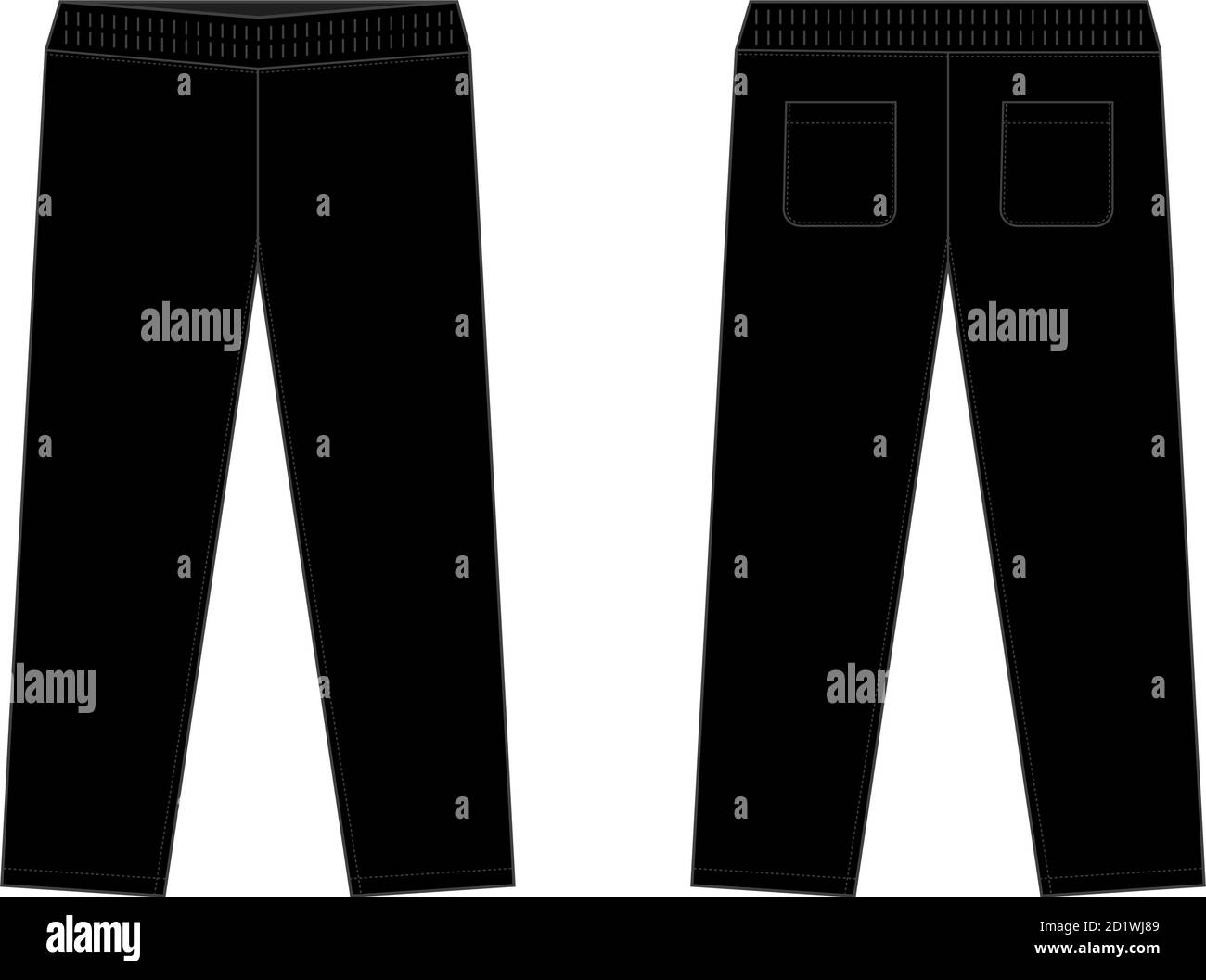 Casual jersey pants / sweat pants template vector illustration / black ...