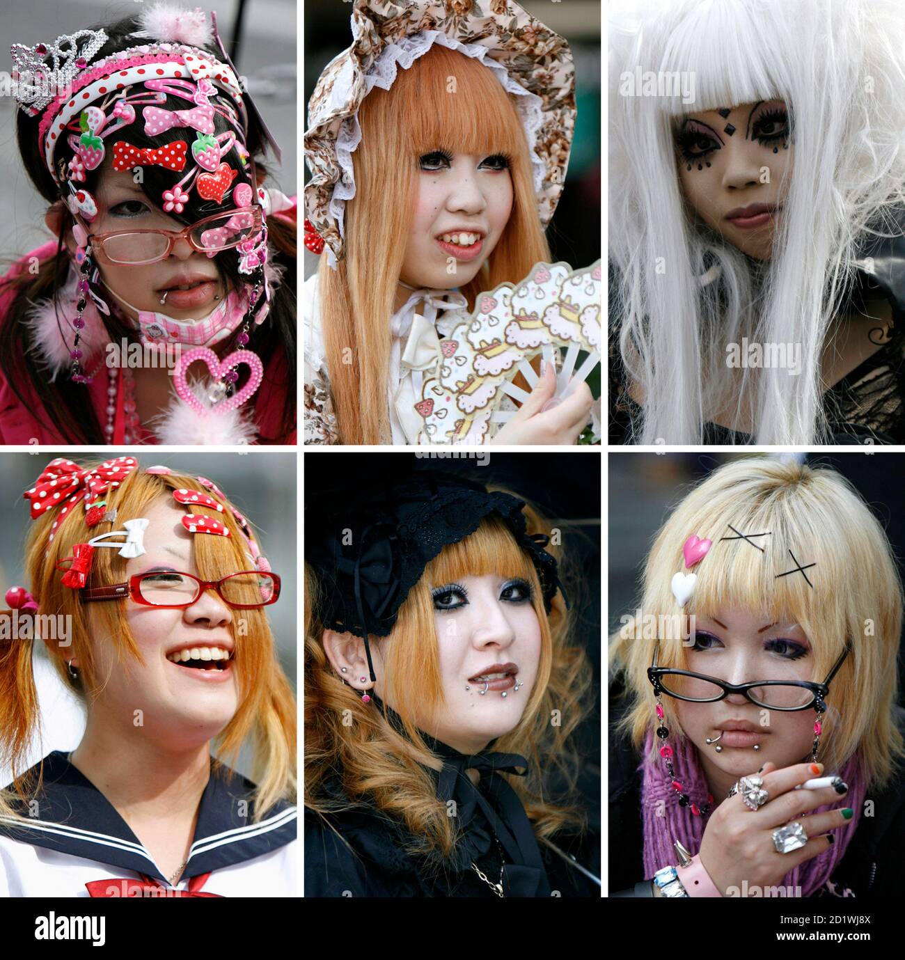 This Combination Picture Shows Girls Dressed Up In Costumes In Tokyo S Harajuku District May 13 07 Reuters Kiyoshi Ota Japan Stock Photo Alamy