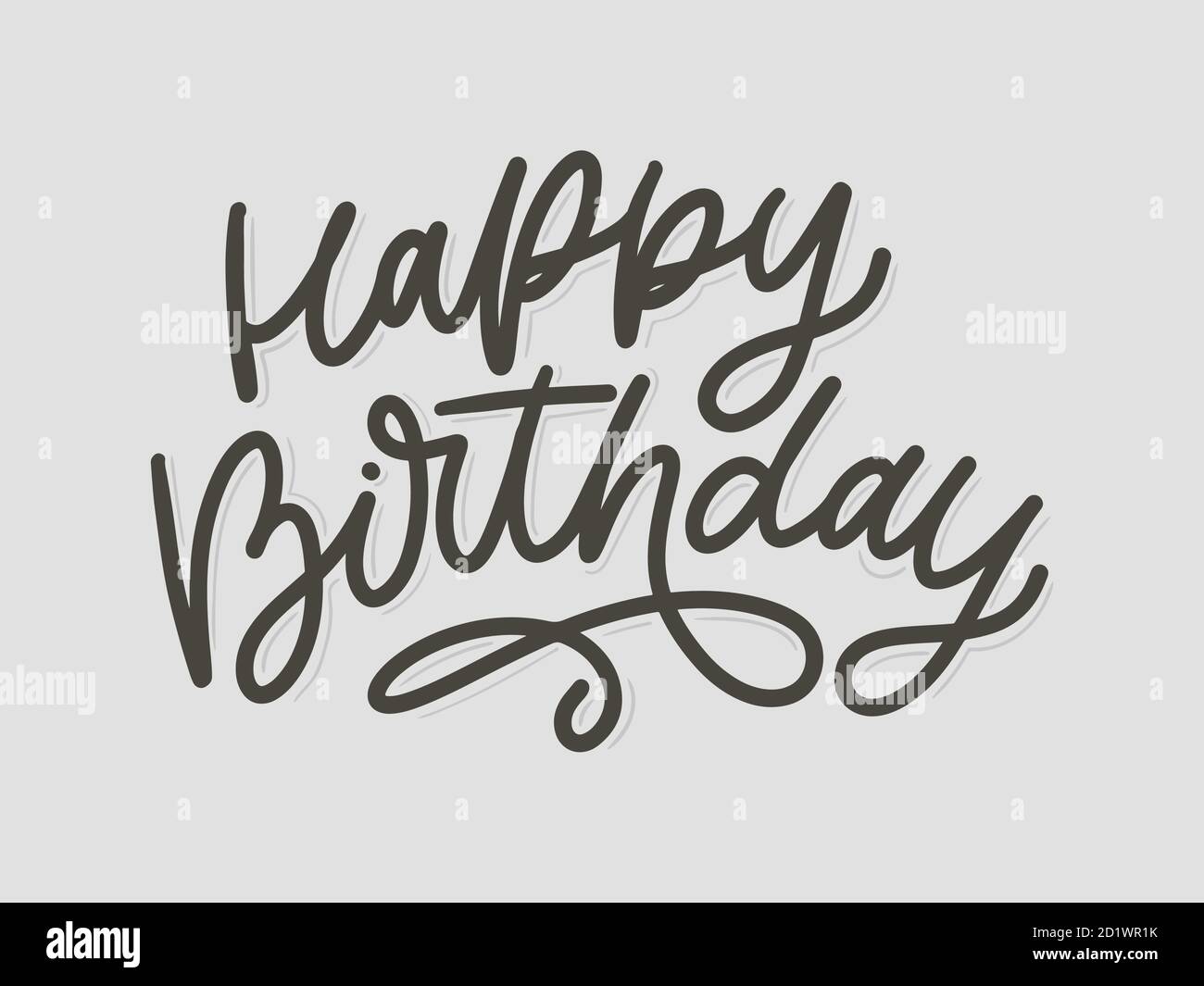 Happy Birthday letterin calligraphy brush vector typography text ...