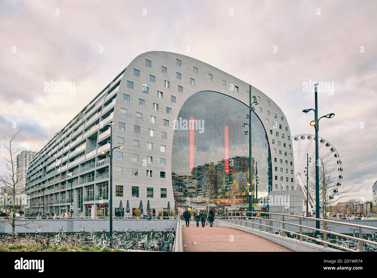 The Markthal or Market Hall in the Rotterdam, Netherlands is a mixed use building with