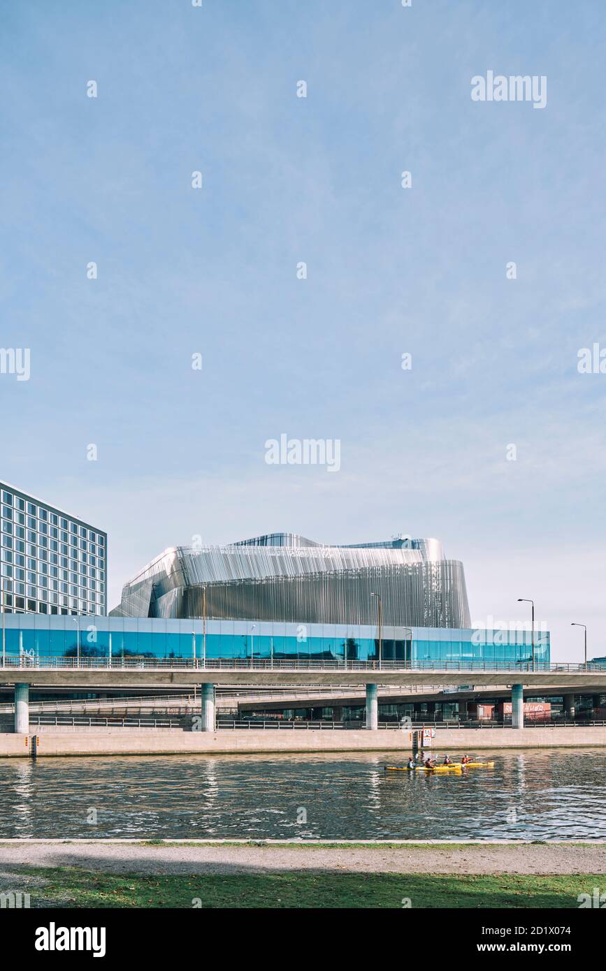 The exterior of the Stockholm Waterfront Congress Centre, a building