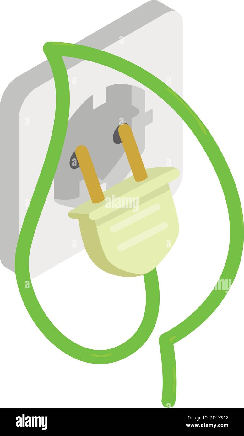 Green energy icon, isometric style Stock Vector