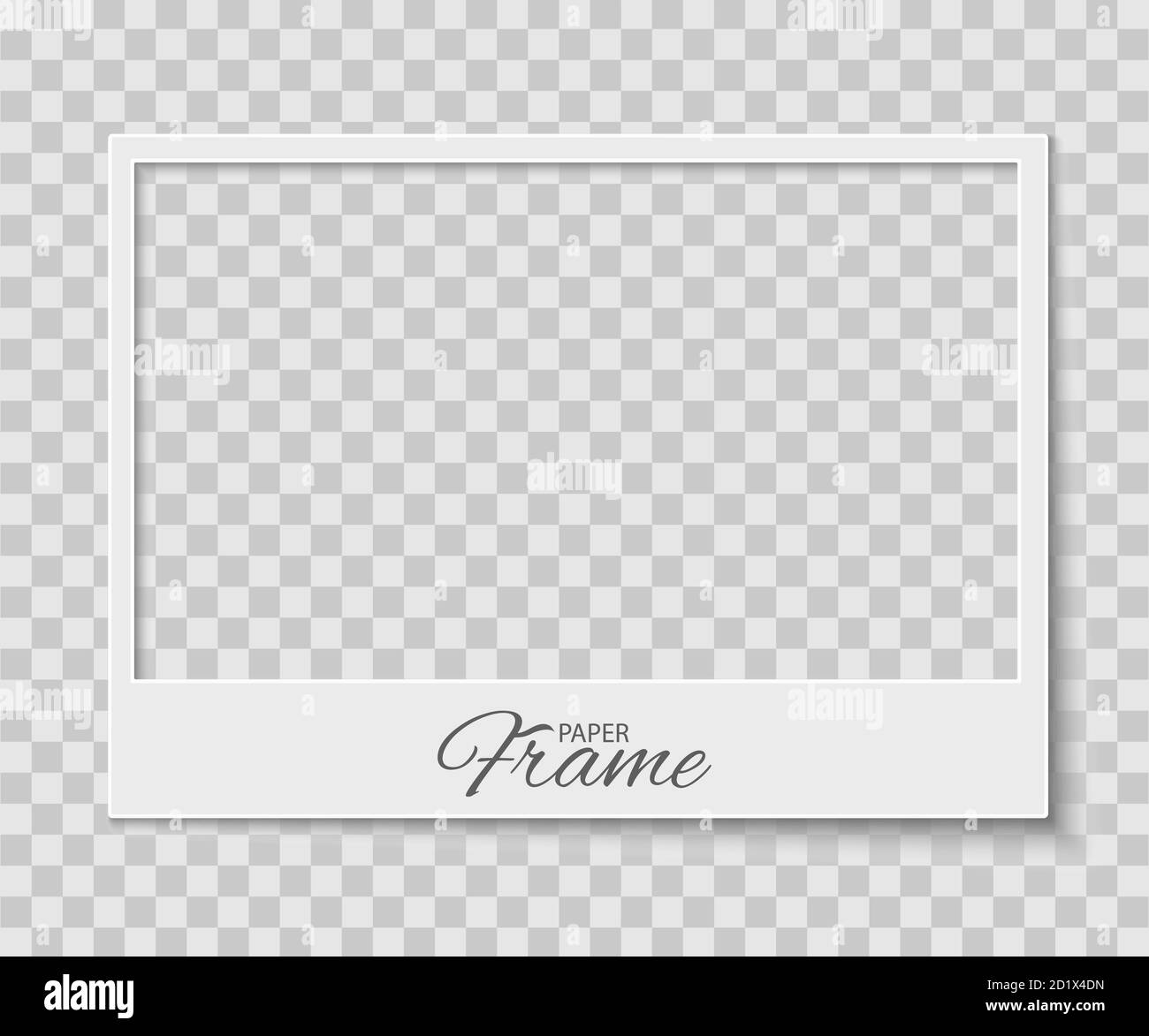 Empty horizontal white photo frame with an inscription. Vector illustration. EPS 10 Stock Vector
