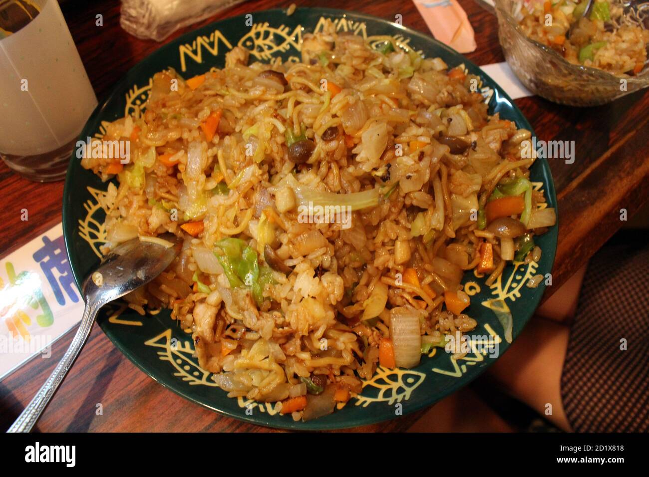 Japanese fried rice and noodle or soba meshi served at traditional izakaya  in Beppu, Japan Stock Photo - Alamy