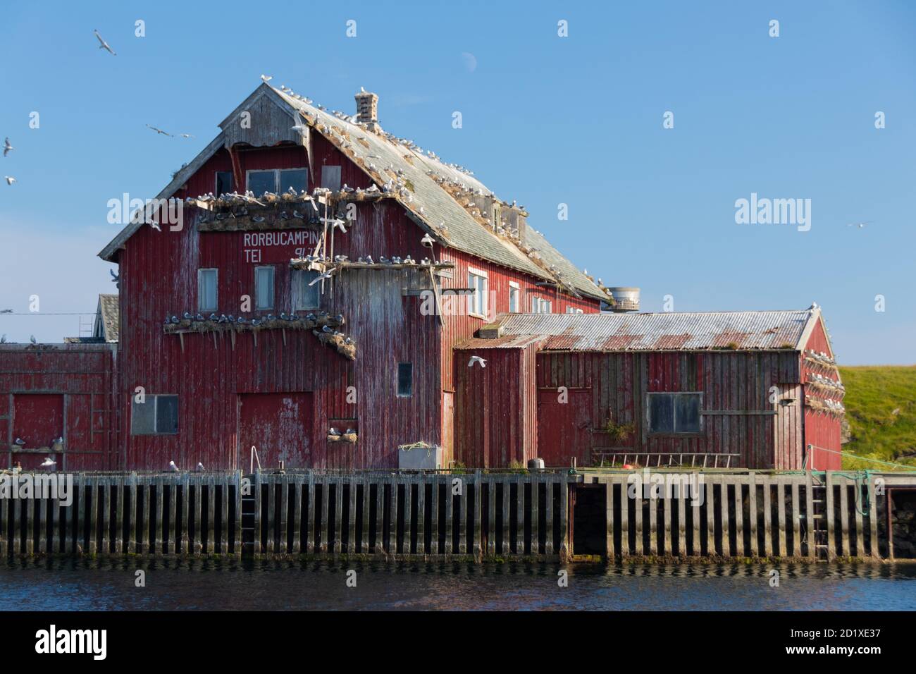 old wood house on Røst Island, Norway Stock Photo