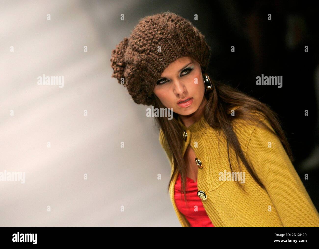 A model presents a creation from the Justsweet collection by Jennifer Lopez during Fashion Week in Miami Beach, Florida, March 23, 2006. Photo taken March 23, 2007. REUTERS/Carlos Barria (UNITED STATES) Stock Photo