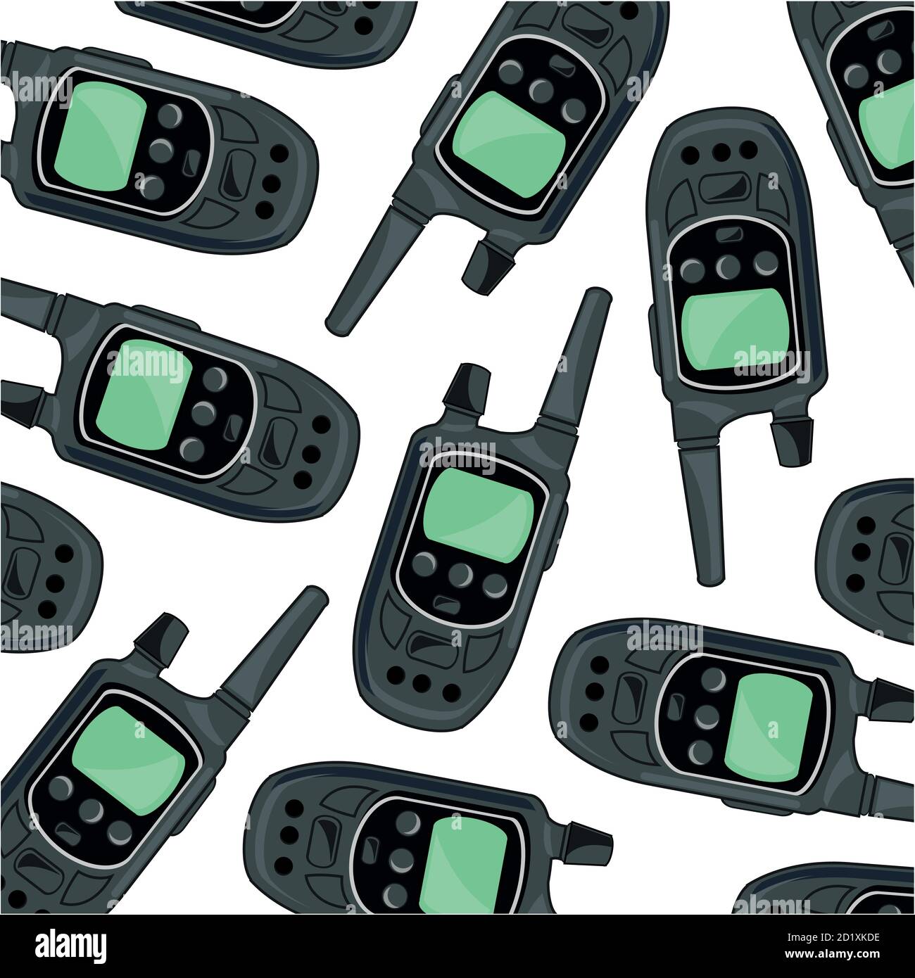Radio set decorative pattern on white background is insulated Stock Vector