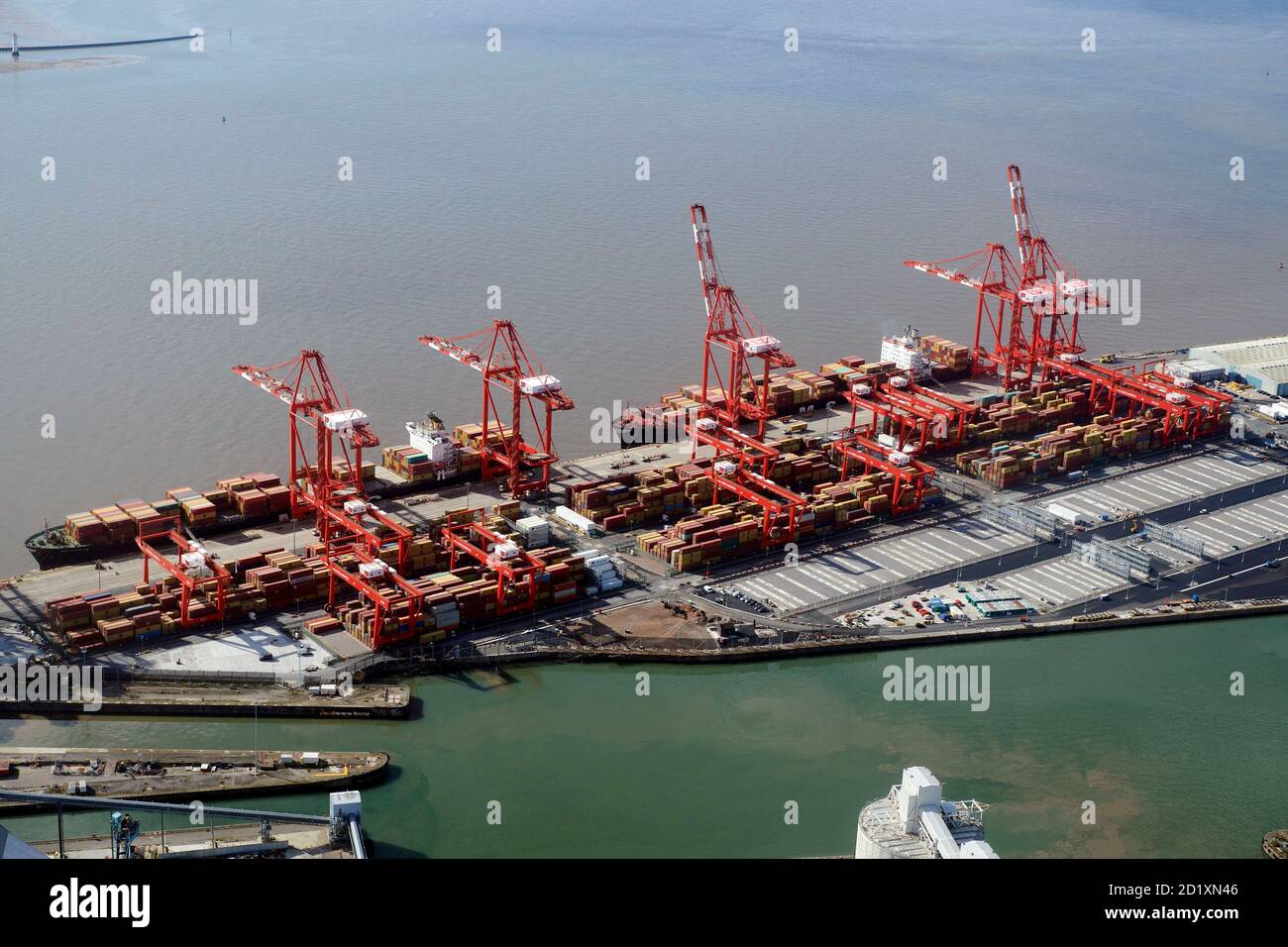 An aerial view of Seaforth Docks, Liverpool, Merseyside, north west England, UK Stock Photo Alamy