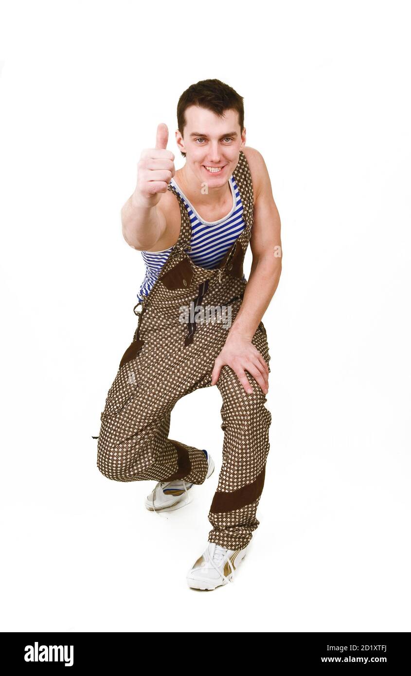 Cheerful young man in on white background Stock Photo