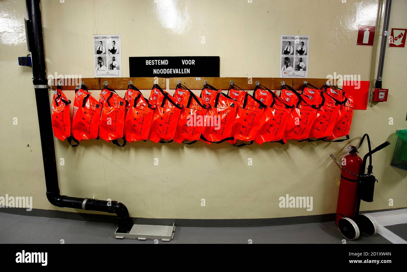 Protective clothing for emergency situations are stored at the Borssele  nuclear power plant in the southern Dutch Province of Zeeland September 2,  2009. REUTERS/Jerry Lampen (NETHERLANDS ENERGY ENVIRONMENT Stock Photo -  Alamy