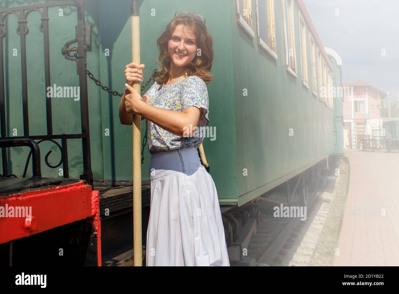 Young girl steam engine hi-res stock photography and images - Alamy