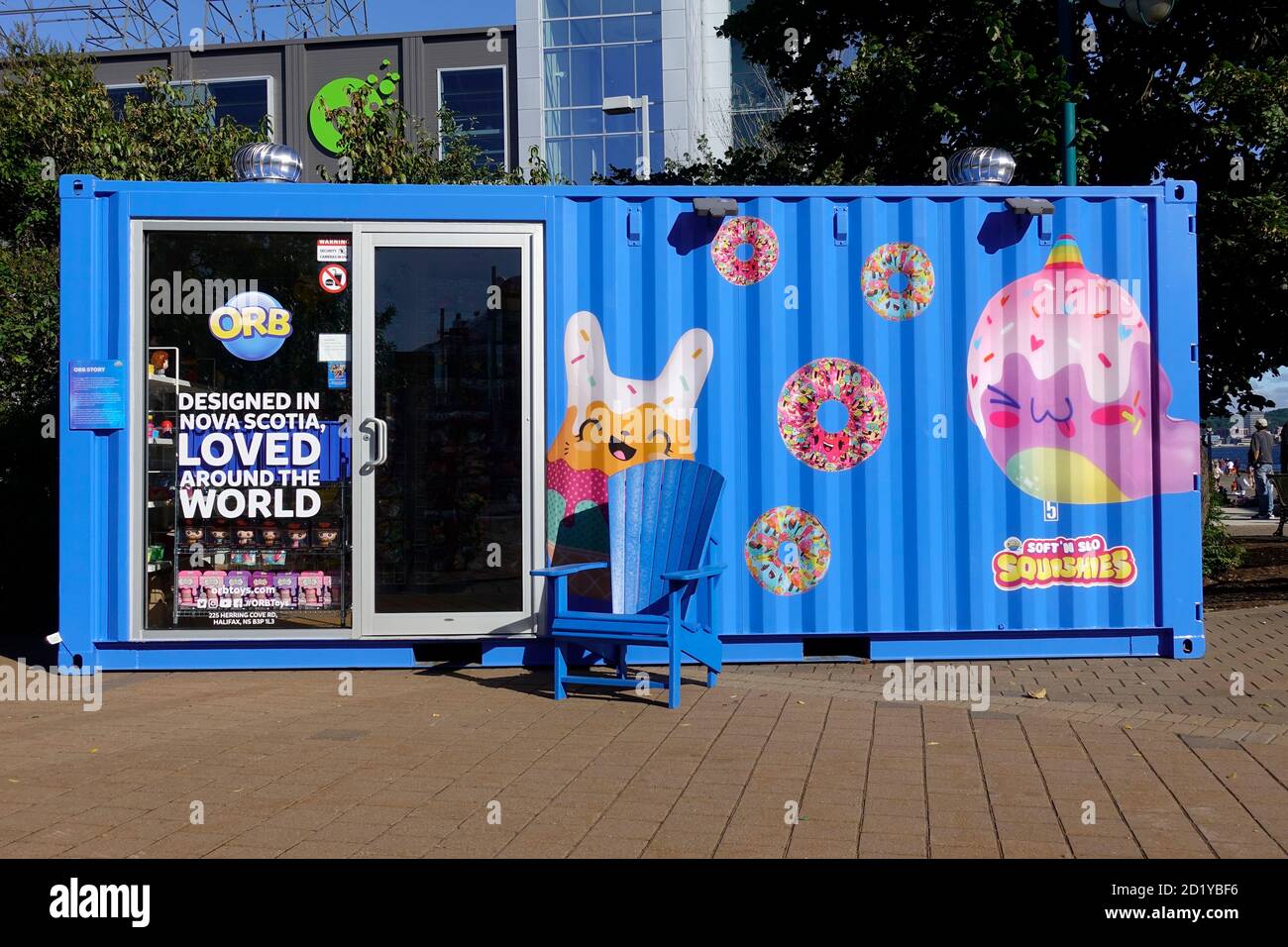 A Toy Shop Made From A Shipping Container At Halifax Cruise Ship Terminal  Nova Scotia Canada, Selling Soft Orb Toys And Souvenirs Stock Photo - Alamy