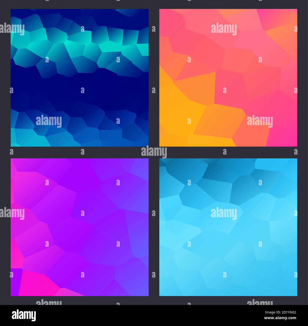 A set of multicolor polygon triangle triangular multi mosaic Stock Vector
