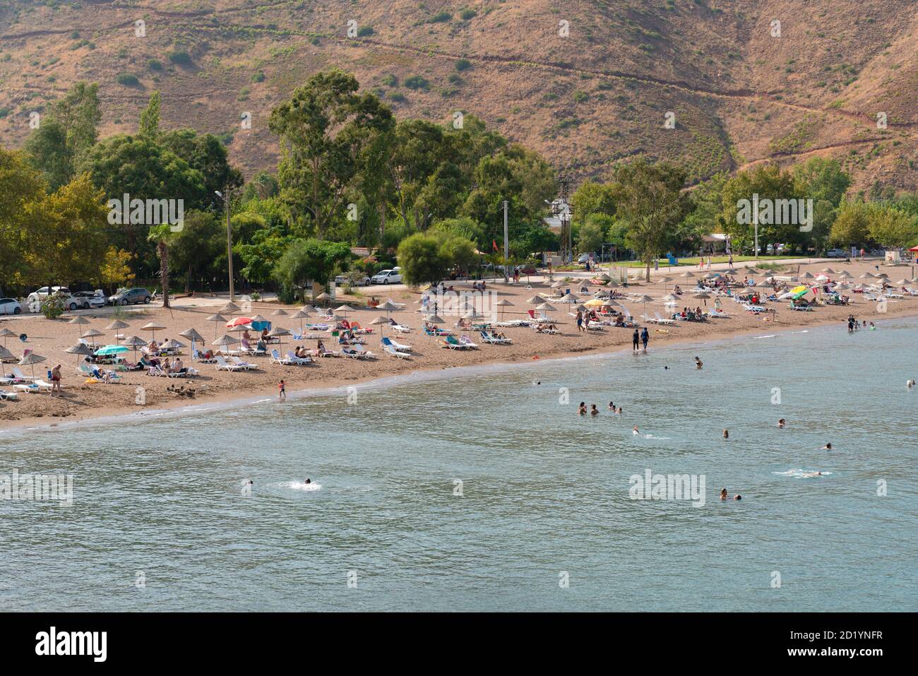 Adrasan, Antalya/Turkey-September 27 2020: People enjoy sean and sand in summer. Stock Photo