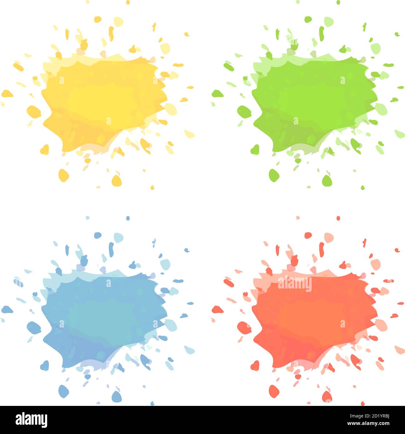 paint or ink splashes isolated on white vector illustration Stock Vector