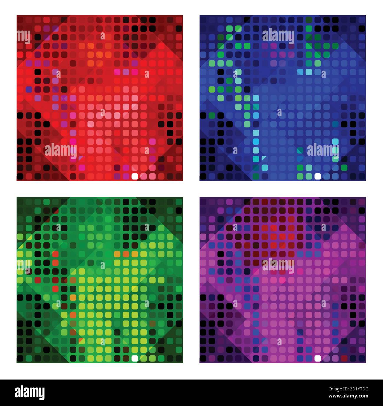 A set of multicolor polygon triangle triangular multi mosaic Stock Vector