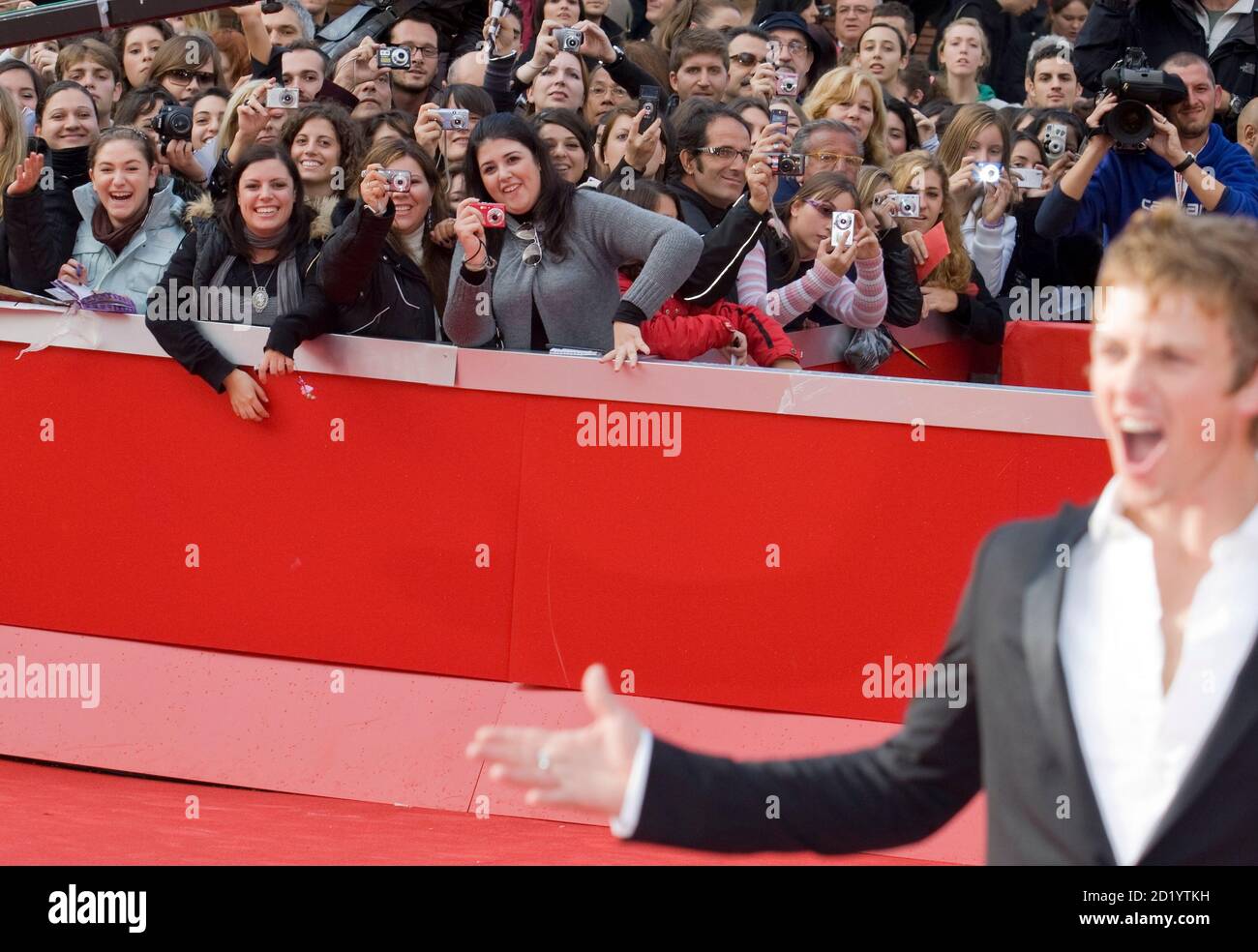 Actor Charlie Bewley poses before a preview of clips from the