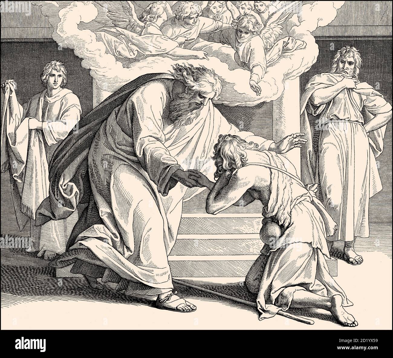 Parable of the Prodigal Son, New Testament, by Julius Schnorr von Carolsfeld, 1860 Stock Photo