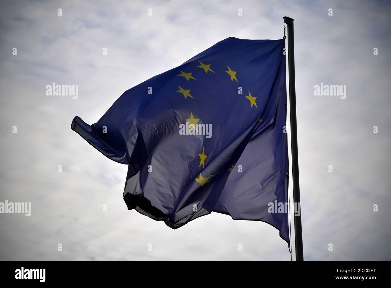 Munich, Germany. 06th Oct, 2020. Edge motif: European flag, flag, European flag, EU, European Union. Prime Minister Soeder and Lord Mayor Reiter on October 6th, 2020 in the Bavarian State Chancellery in Munich. | usage worldwide Credit: dpa picture alliance/Alamy Live News Stock Photo