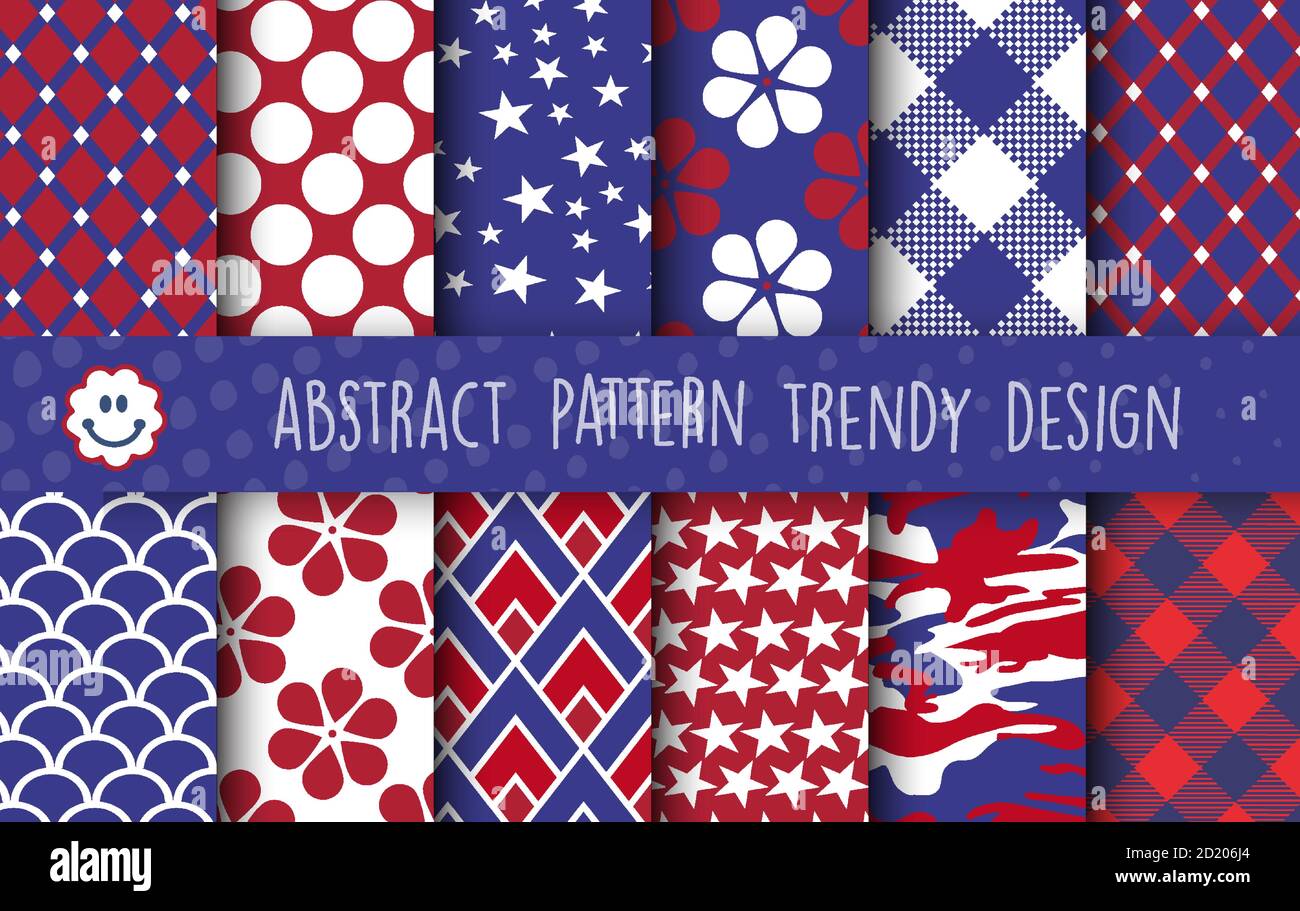 Independence Day Vector Patterns set for business, scrapbook Stock Vector