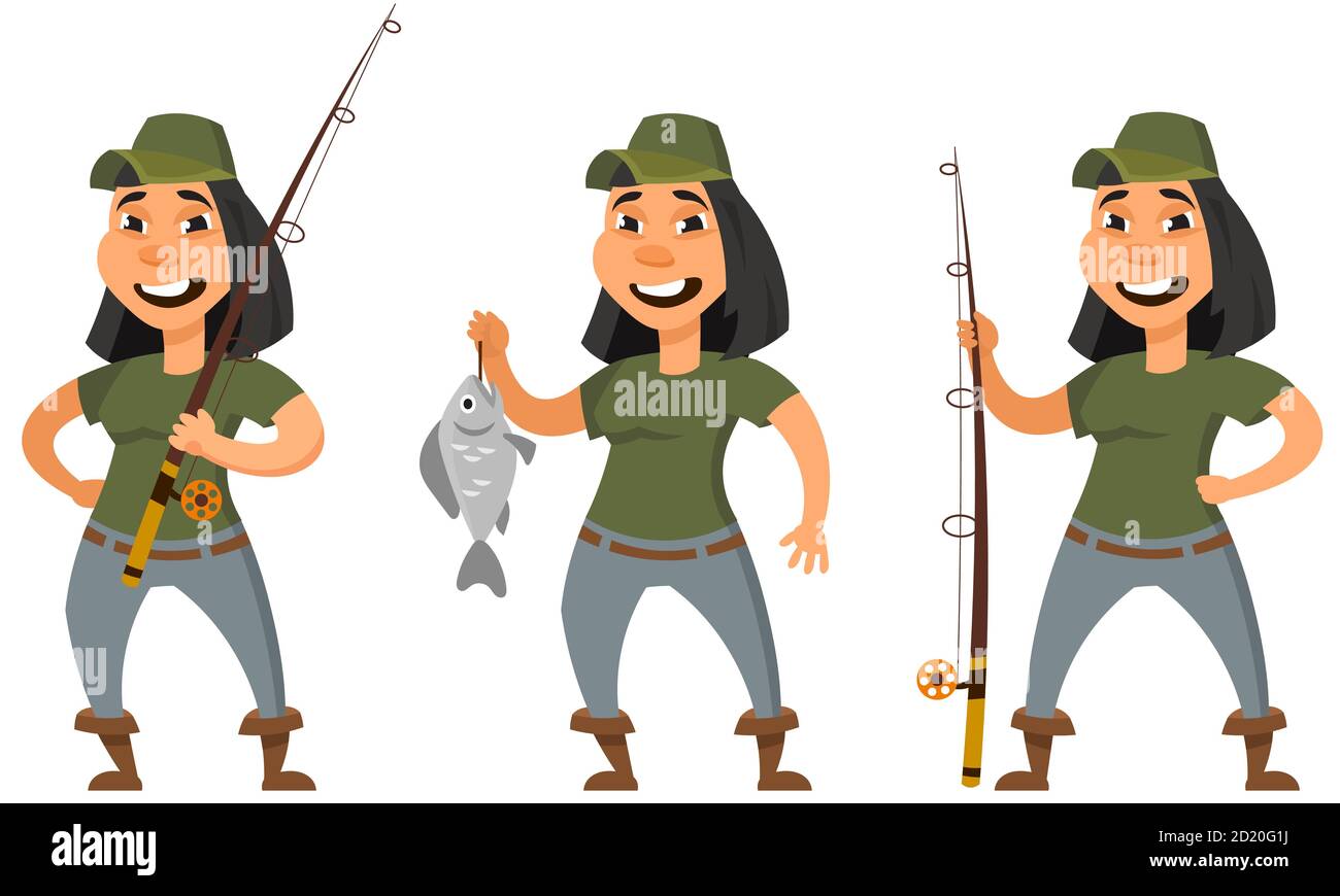 Fisherman poses catch Stock Vector Images - Alamy