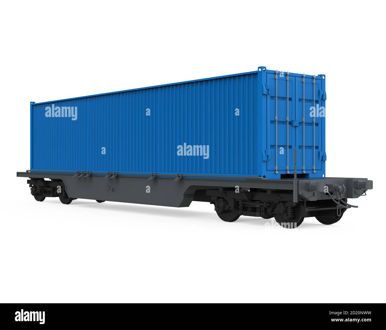 Container Freight Train Isolated Stock Photo Alamy