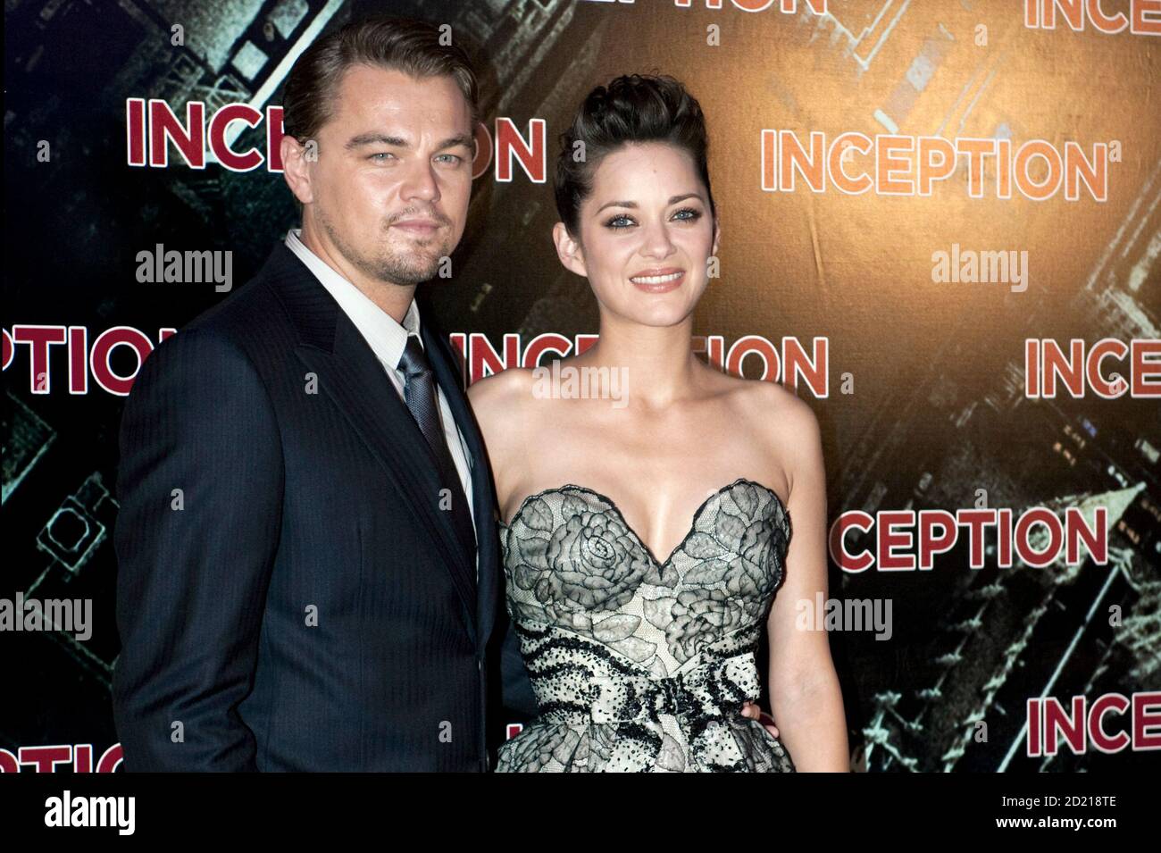 Actors Leonardo Dicaprio And Marion Cotillard Pose As They Arrive For The Premiere Of The Film Inception In Paris July 10 2010 Reuters Gonzalo Fuentes France Tags Entertainment Stock Photo Alamy