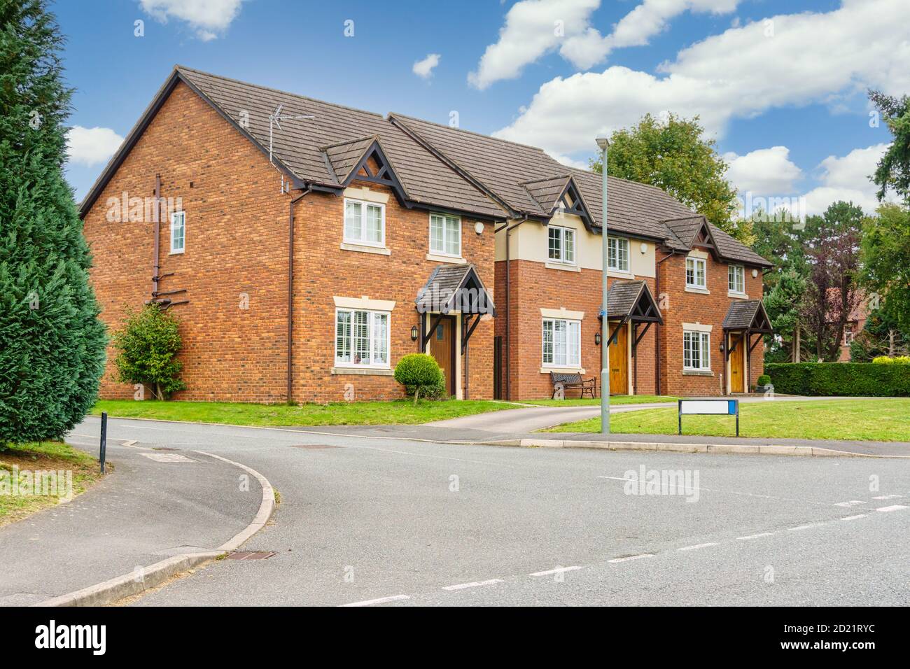 Modern residential housing development in a semi rural setting with detached houses in the United Kingdom Stock Photo
