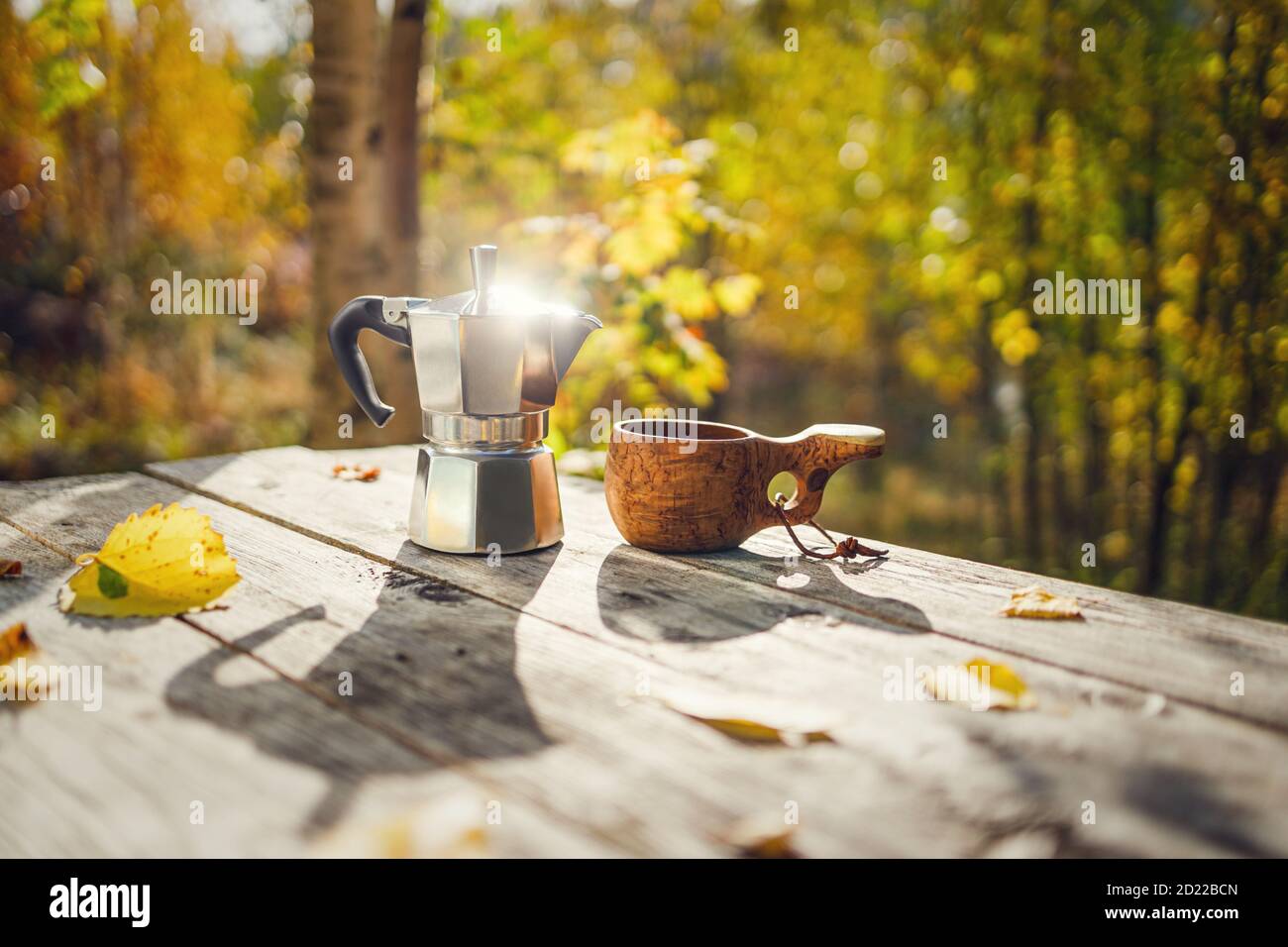 Hot Water Boiler Pot On Wood Stove With Coffee Filter Stock Photo -  Download Image Now - iStock