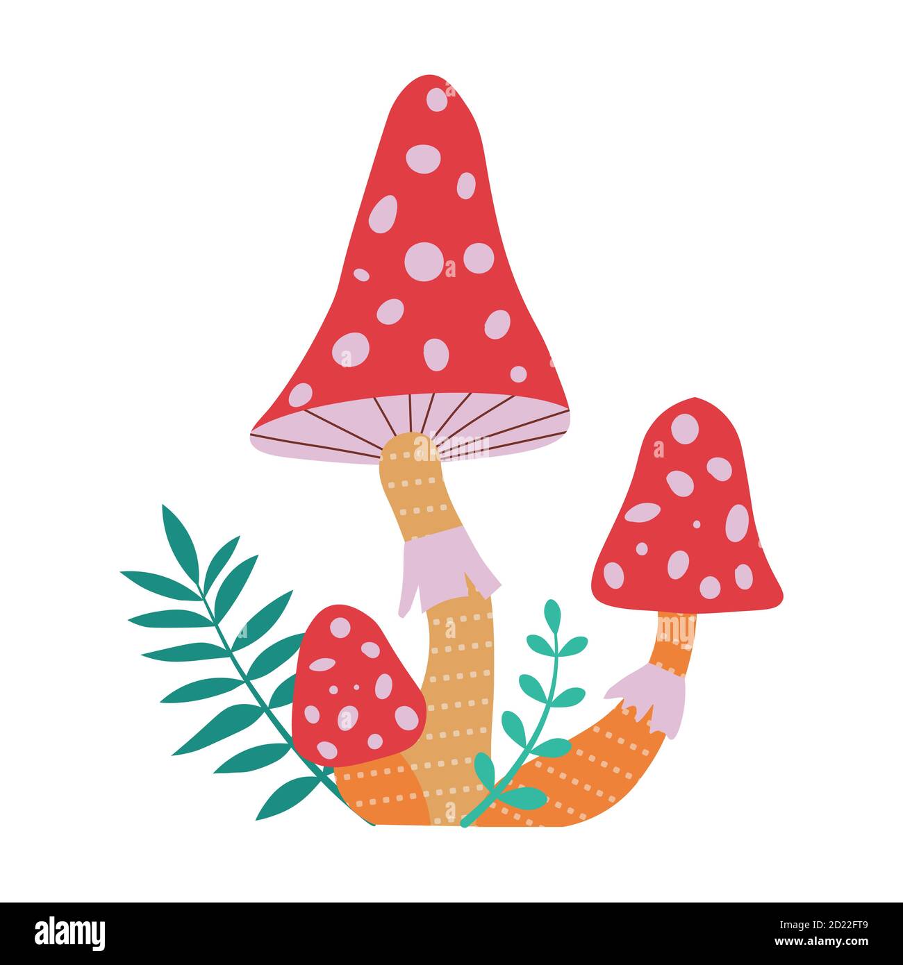 Forest Mushroom Fly Agaric in Cartoon Style Stock Vector