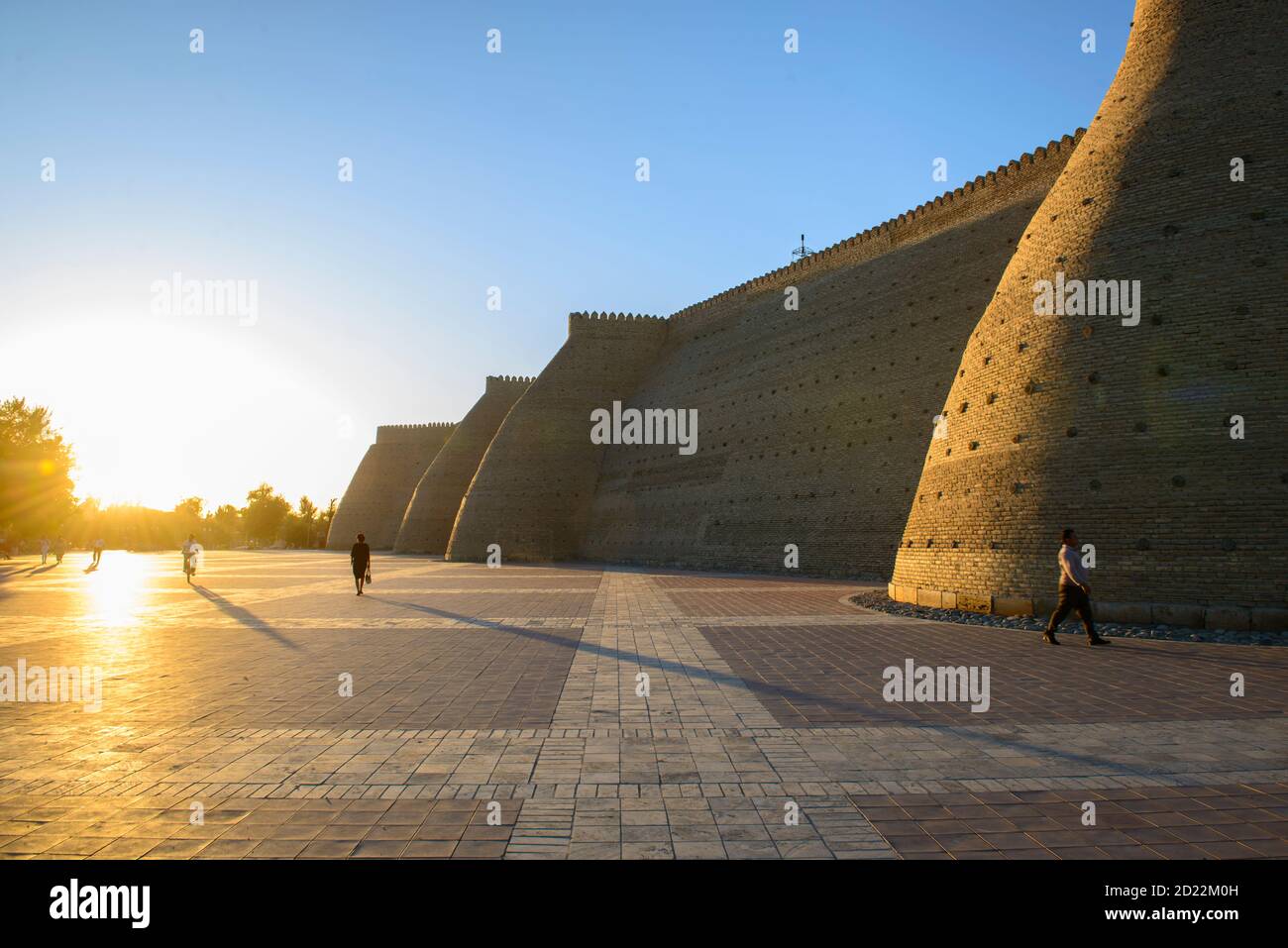 Exterior wall of the Ark (fortress) of Bukhara, Uzbekistan. Stock Photo