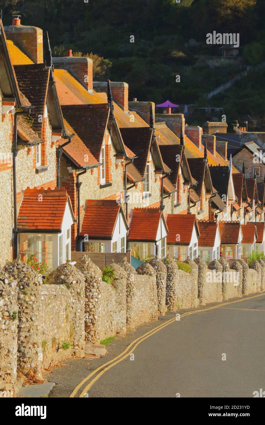 Fishermen's cottages in village of Beer in Devon Stock Photo Alamy