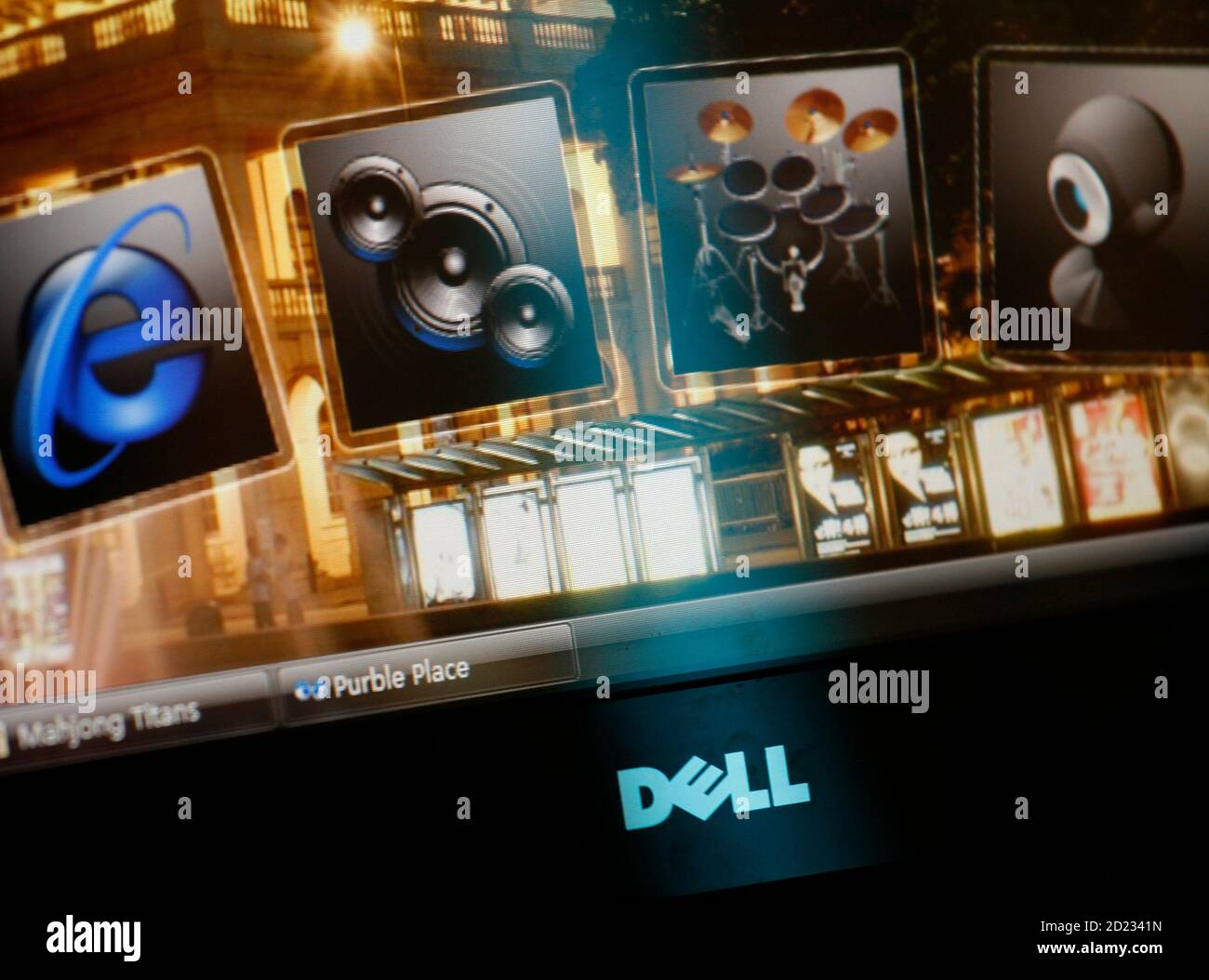 A Dell desktop monitor is seen at a 