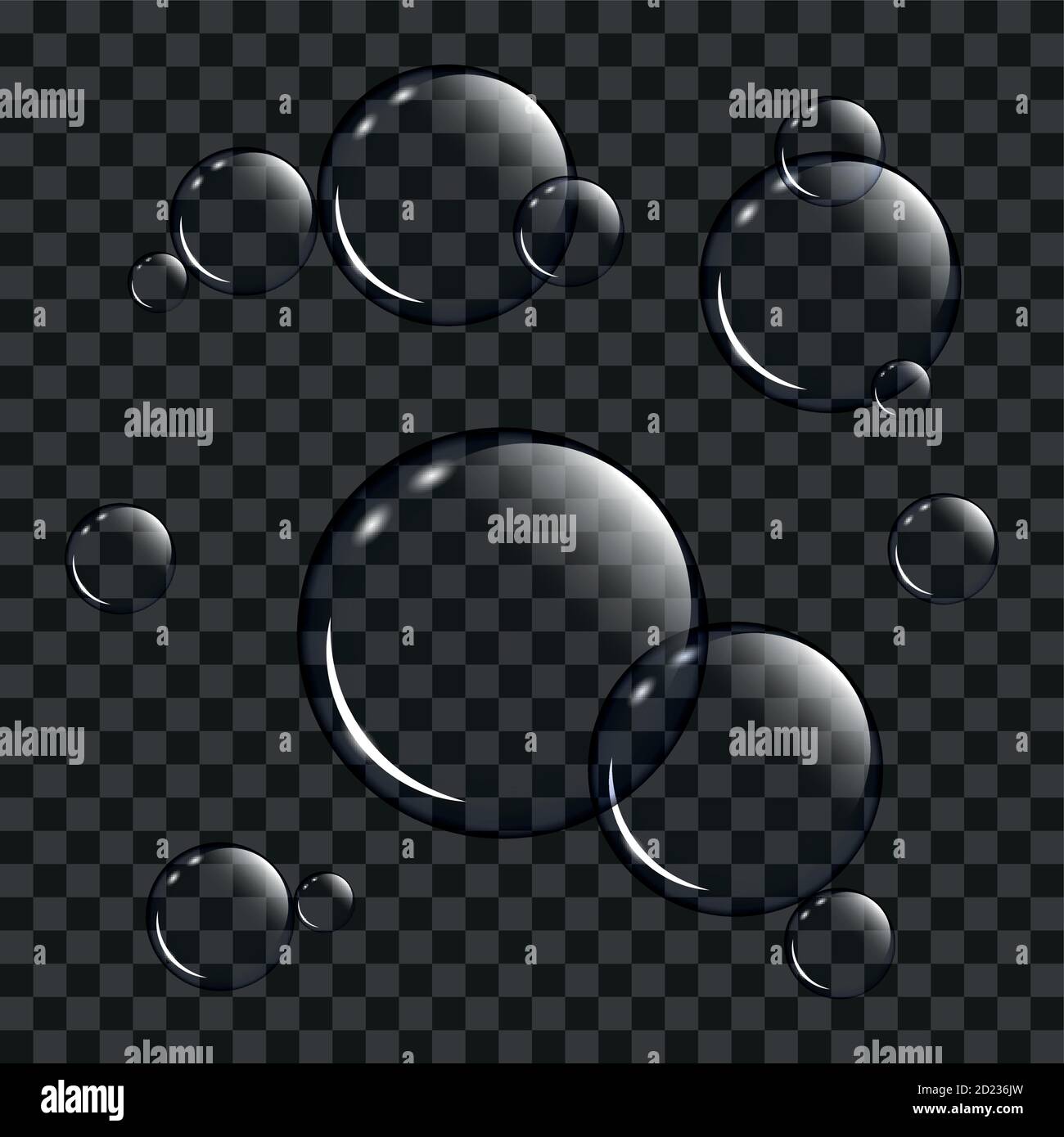 transparent soap bubbles isolated on black vector illustration EPS10 ...