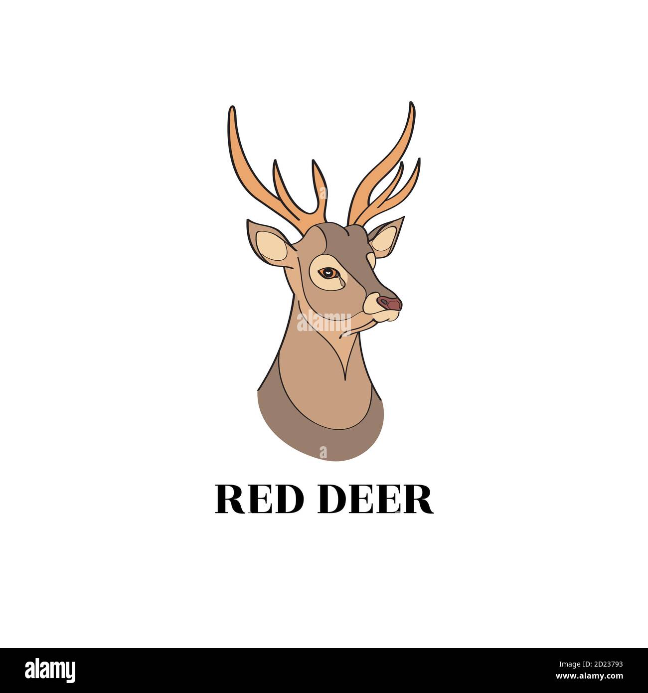Deer logo template. Deer icon on a white background. Vector EPS10 Stock Vector