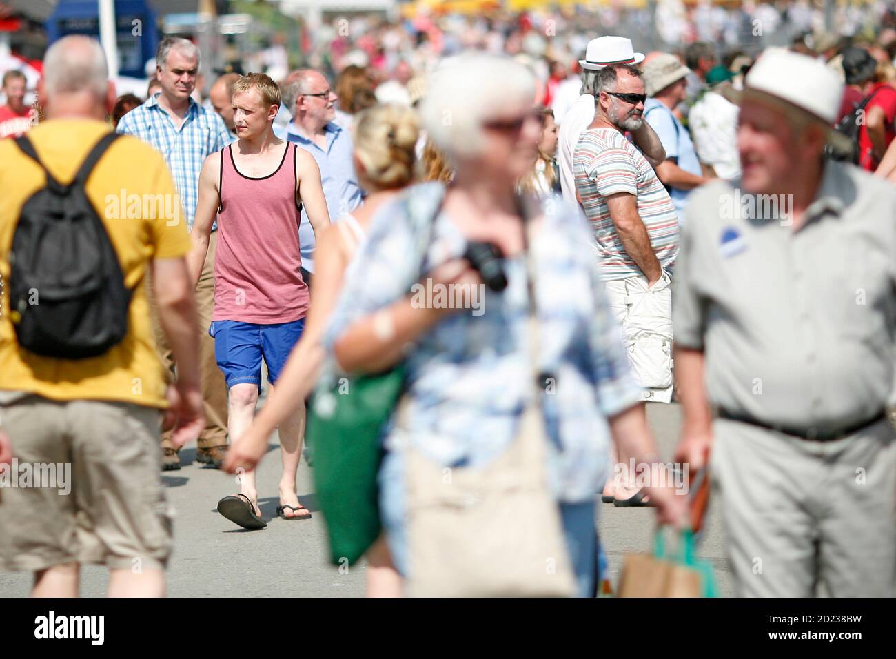 Royal Welsh Show Llanelwedd, 24th of July 2014. Record crowds enjoy the hot sunny weather at the show near Builth Wells, Powys, Wales. ©PRWPhotography Stock Photo