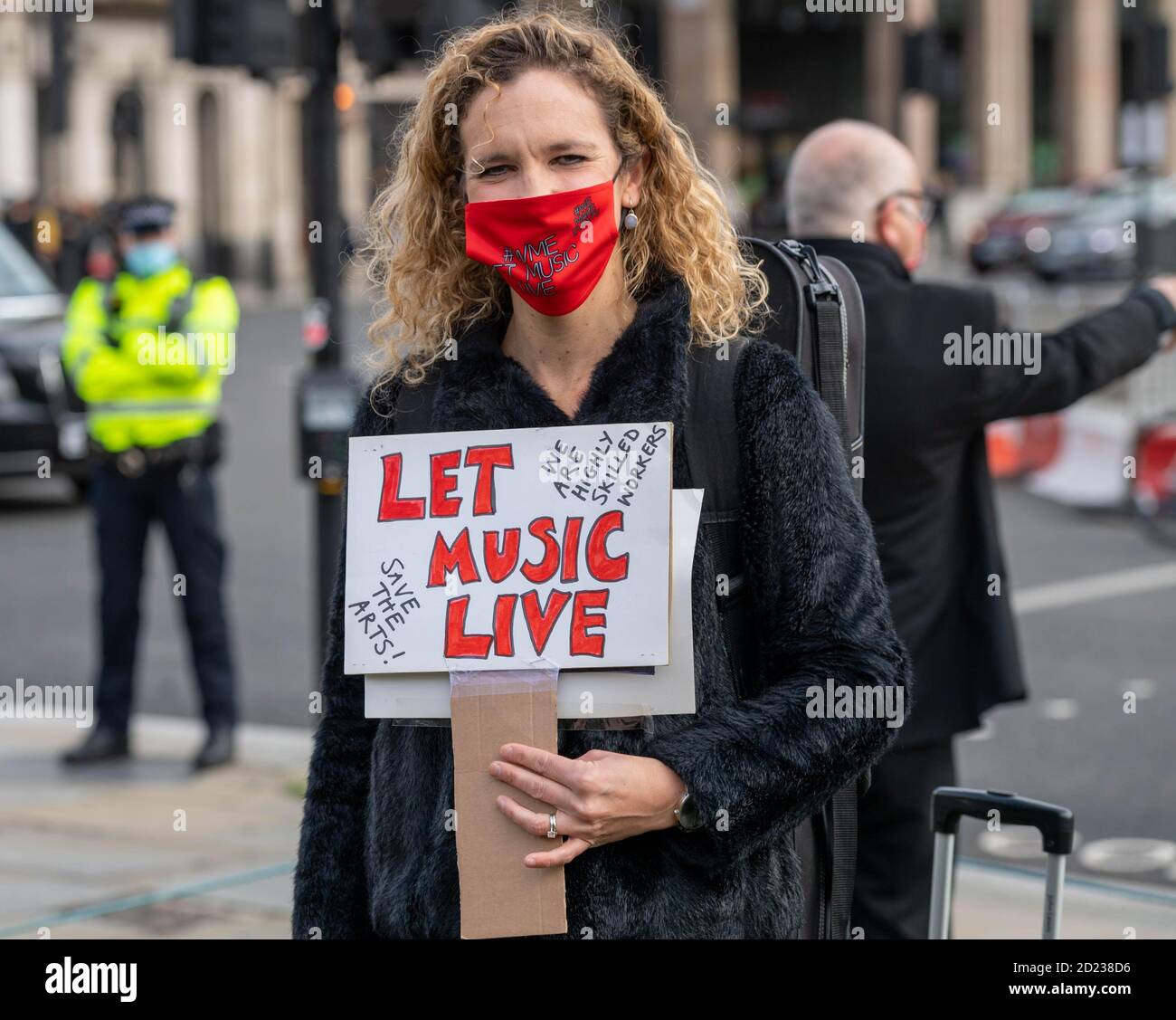 London, UK. 6th Oct, 2020. Live Music demonstration with a 400 strong Orchestra in Parliament Square asking for jobs or government support Credit: Ian Davidson/Alamy Live News Stock Photo